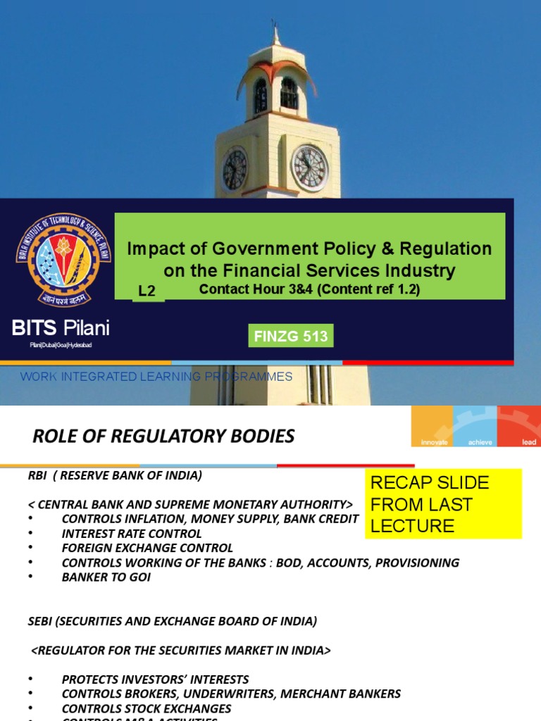 L2 IMPACT OF GOVT POLICY REGULATIONSn On The Financial Services ...