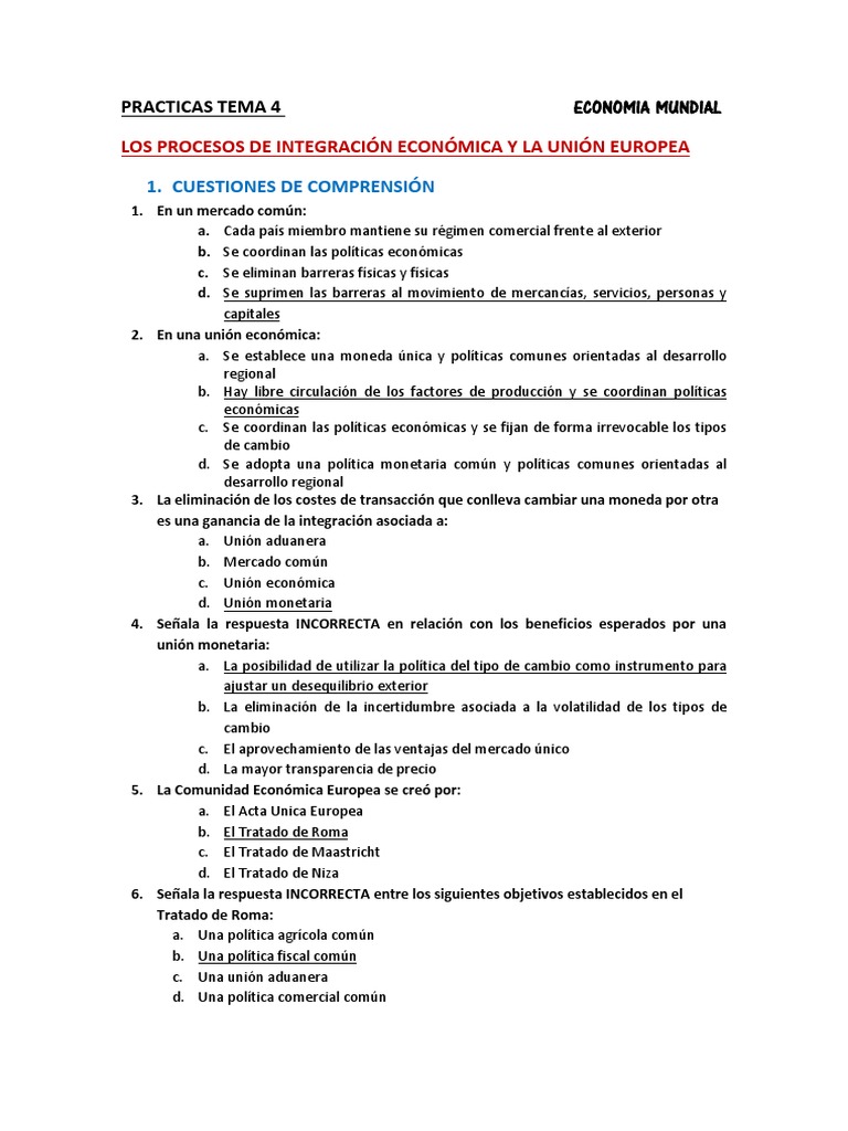 Soluciones Practicas Integración y Union Europea | PDF | Deuda ...