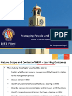 Managing People and Organization: BITS Pilani