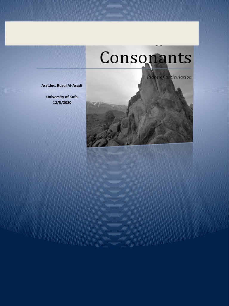 Place of Articulation | PDF | Human Voice | Phonetics