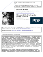 Cultural Studies: To Cite This Article: Richard Maxwell (1996) Ethics and Identity in Global Market Research