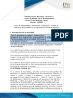 Guia de actividades y Rúbrica de evaluación - Tarea 2 - Solución de modelos de programación lineal de decisión.pdf