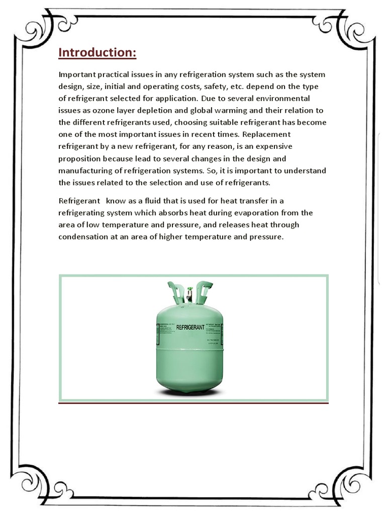 Properties of Refrigerants and Types of Refrigerants PDF PDF Chlorofluorocarbon Heat
