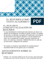 Resumen académico como texto especializado