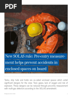 New SOLAS Rule: Pre-Entry Measure-Ment Helps Prevent Accidents in Enclosed Spaces On Board