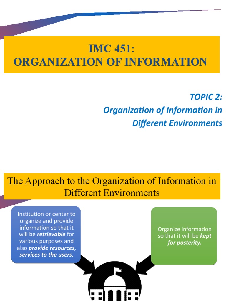 Organizing Information in Libraries and Archives | PDF | Digital ...