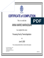 Processing Food by Thermal Application - Certificate of Completion