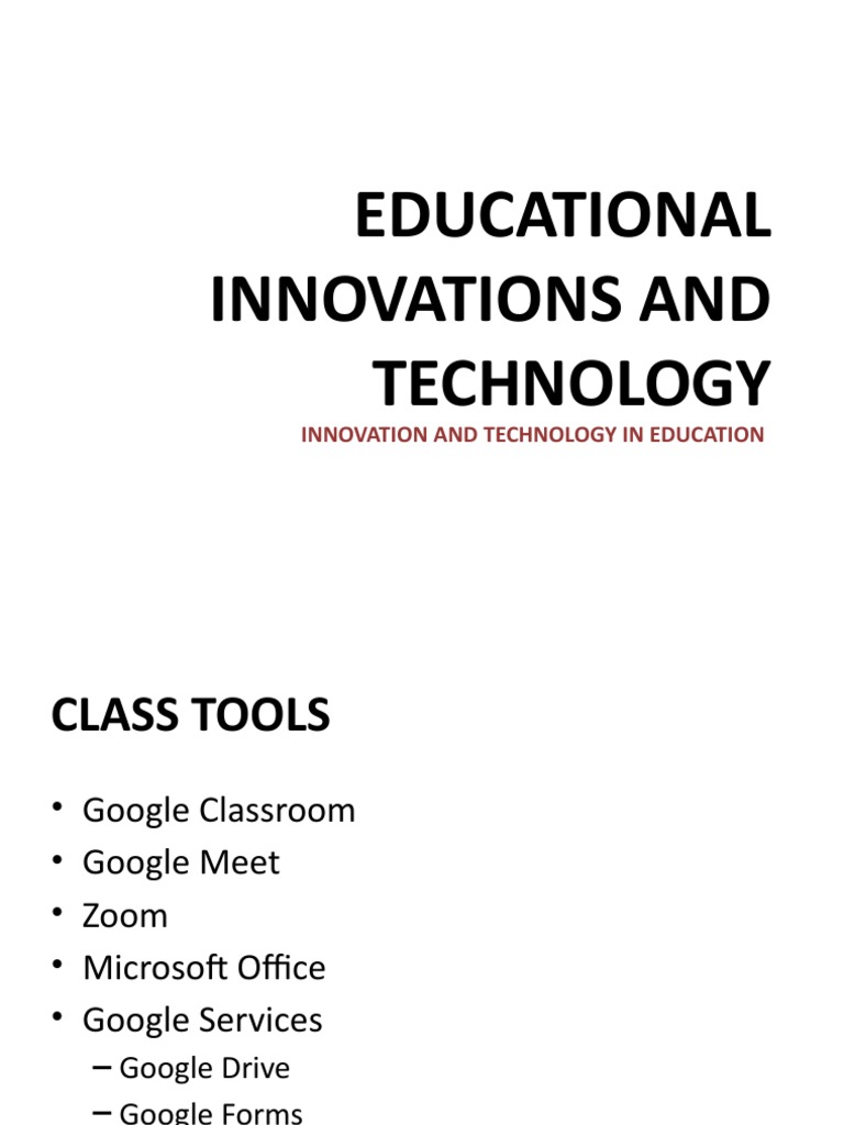 Educational Innovations in Technology | PDF