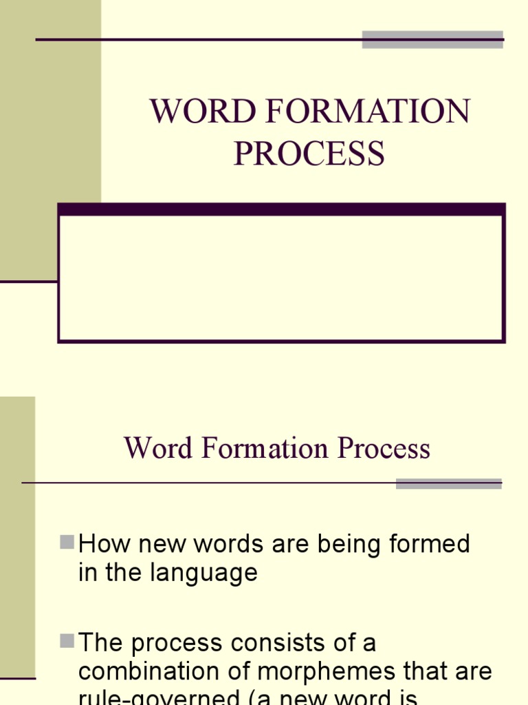 Word Formation Processes in English | PDF | Language Arts & Discipline
