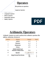 Operators: An Operator Is A Symbol That Performs An Operation