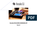 Hercules P32 DJ Midi Command List Rev1.0