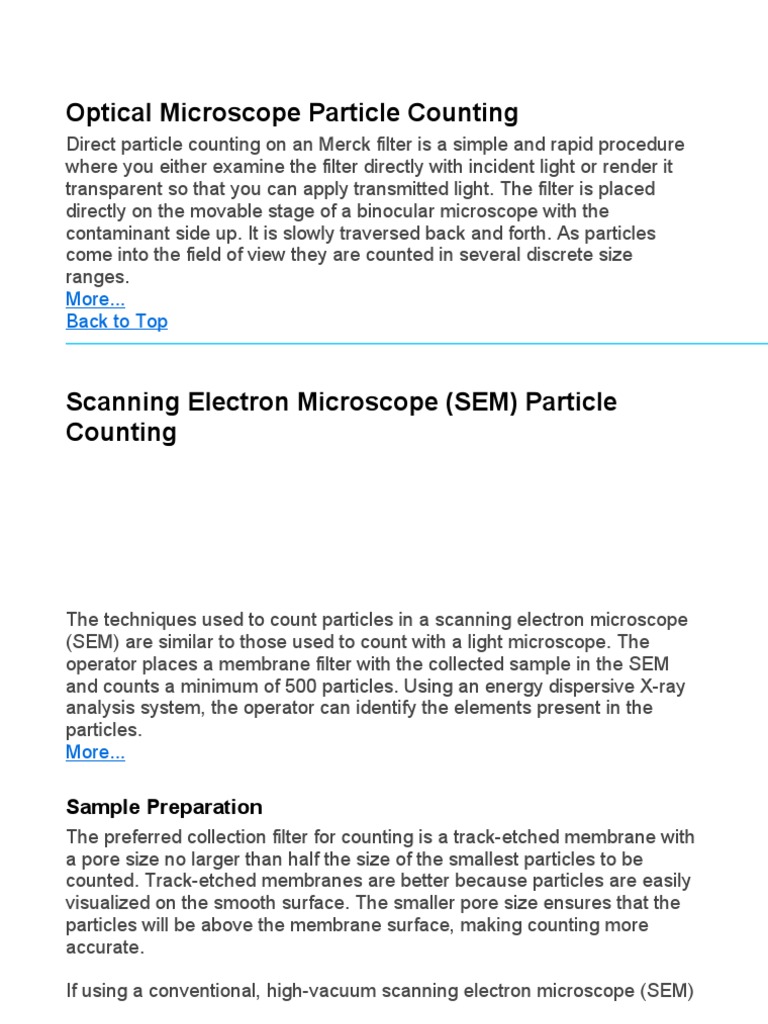 Particle Counting with Optical Microscopy | PDF | Scanning Electron ...