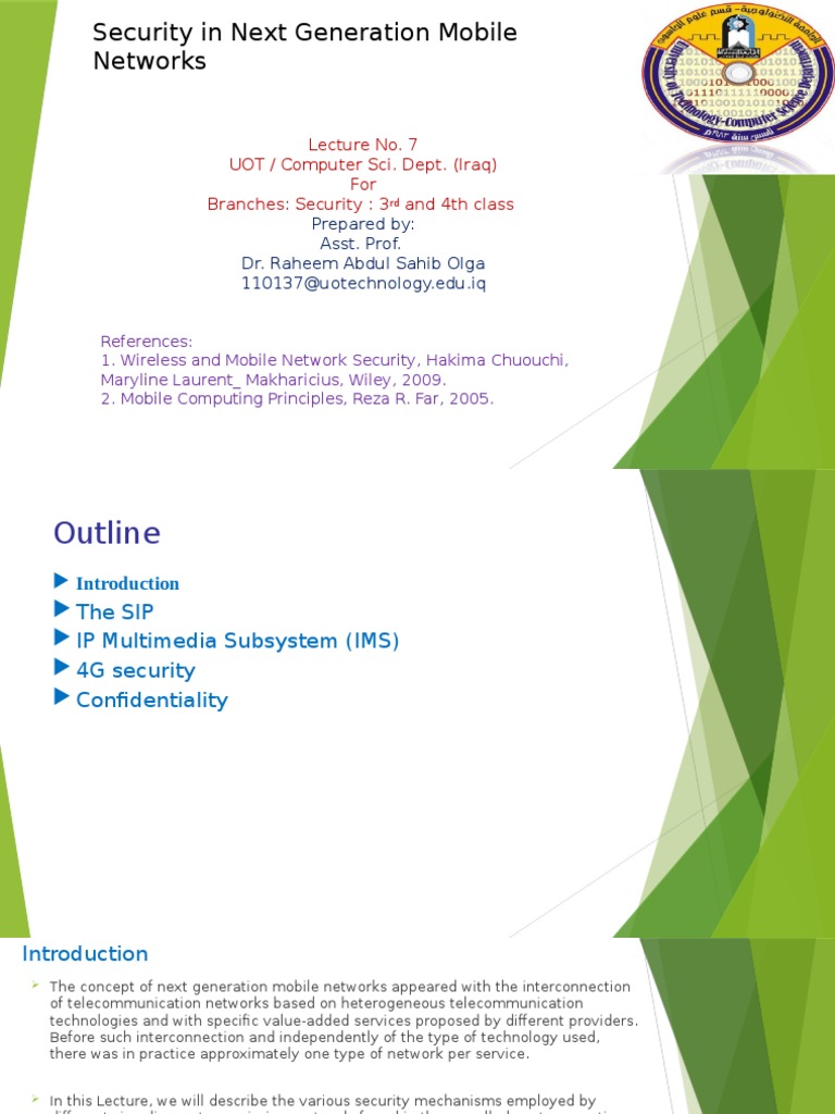 Security in Next Generation Mobile Networks | PDF | Ip Multimedia ...