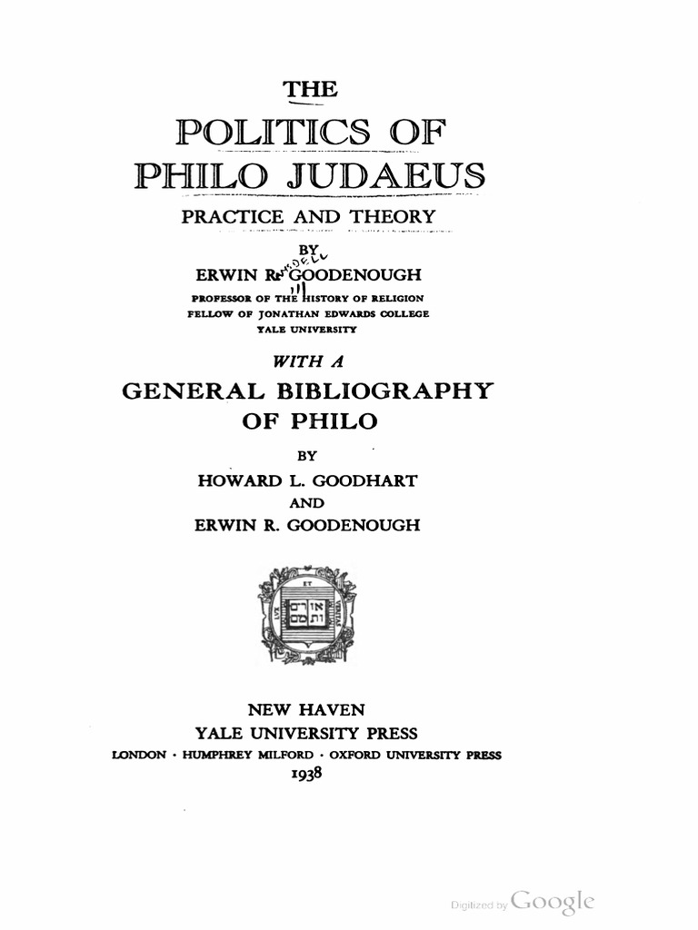 The Politics Of Philo Judaeus E R Goodenough Caligula Roman Empire
