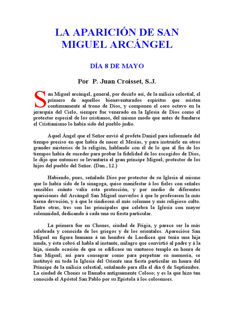 Apariciones de San Miguel Arcángel | PDF | Miguel (Arcángel) | Iglesia ...