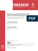 Relación entre pensamiento crítico y complejidad discursiva