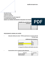 Diseño de Equipo de Control (Ciclones)