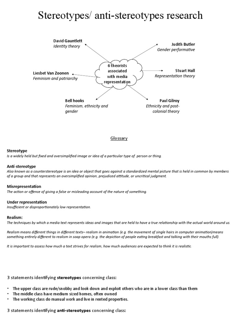 Stereotypes Research | PDF | Stereotypes | Realism (Arts)