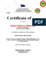 Certificate of Appreciation Lecturer