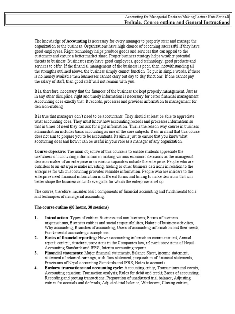 Accounting For Managers 2012 | PDF | Financial Statement | Accounting