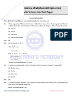 Kulkarni's Academy All India Scholarship Test Paper Answer Key and Solutions PDF