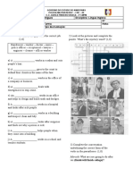 Profa.: Ana Cláudia Lima Rodrigues Disciplina: Língua Inglesa Aluno (A) : #Série/Ano: Turma: Nota: Data: Tipo de Avaliação