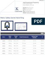 Metric Safety Swivel Hoist Ring: 1 Item # Rated Load Thread Size Thread Protrusion (E) Bushing Head Diameter B