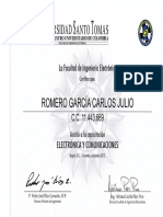 Certificación Capacitacion en Electronica - U. Santo Tomas