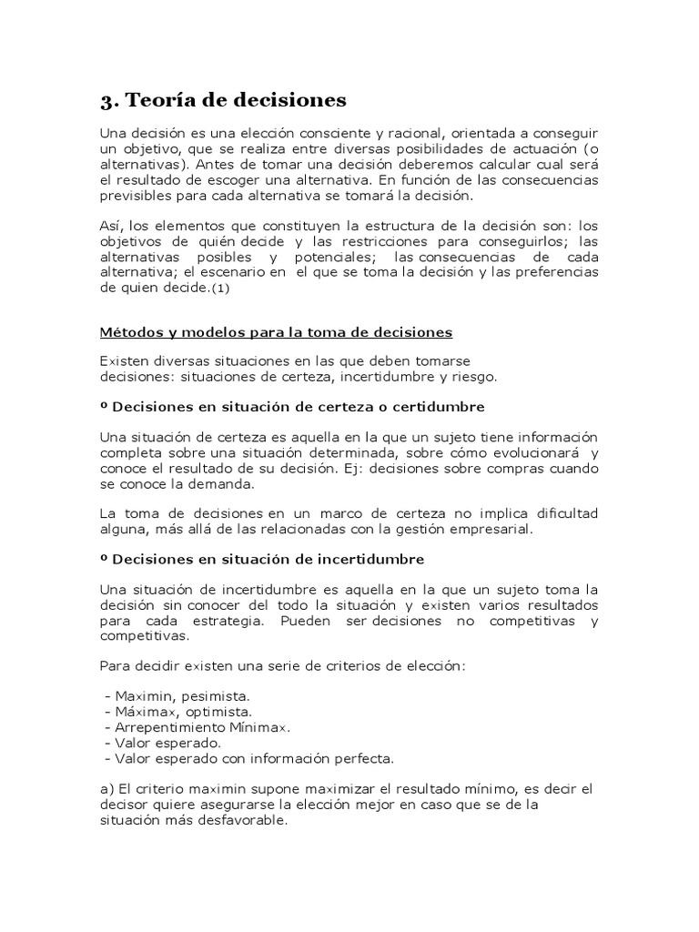 Metodo de Desiciones | PDF | Toma de decisiones | Ciencia cognitiva