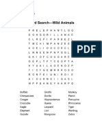Wild Animal Word Search