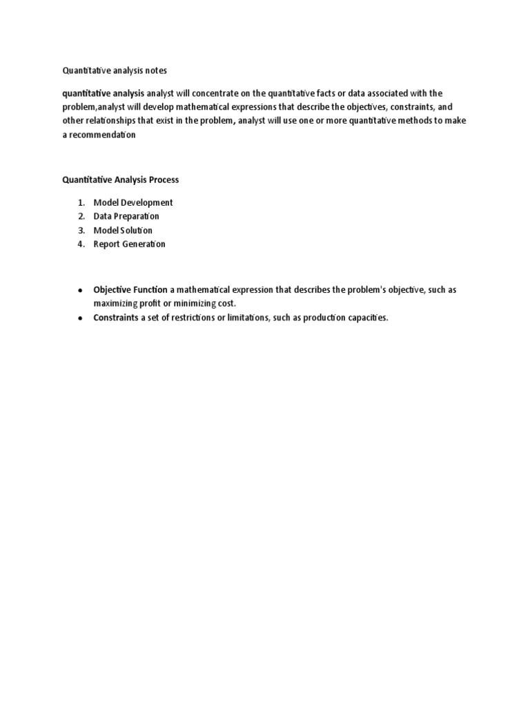 Quantitative Analysis Process Overview | PDF