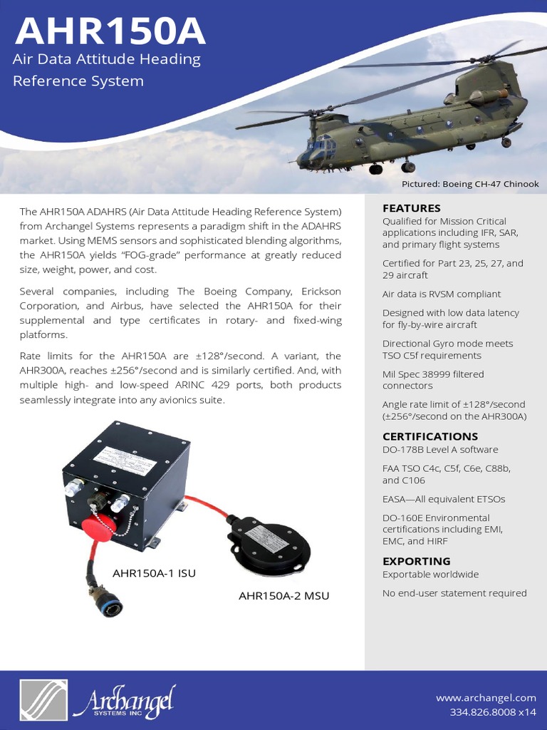 Air Data Attitude Heading Reference System Features PDF Aviation