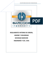 Reglamento Interno de Orden Higiene y Seguridad 2015 Sociedad Barcode Ltda.