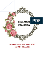 Cuti Awal Ramadan 2020