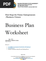 As PDF - Business Plan Worksheet