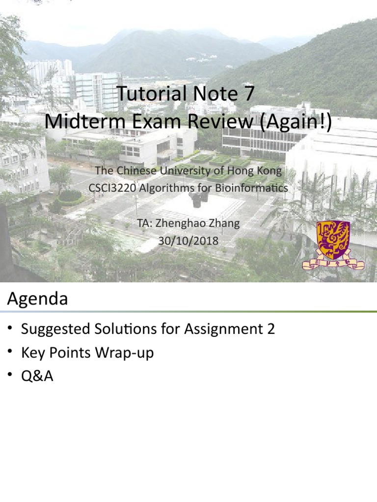Tutorial Note 7 Midterm Exam Review (Again!) | PDF | Mathematical ...