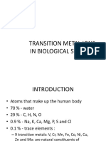 Transition Metal Ions in Biological Systems