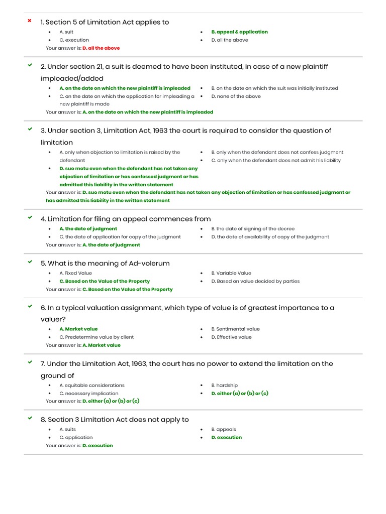 Limitation Act, 1963 Exam4 PDF PDF Lawsuit Judgment (Law)