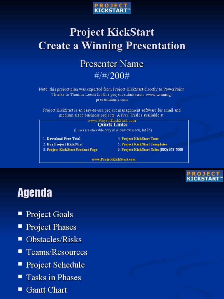 Project KickStart Create A Winning Presentation Project PDF Project