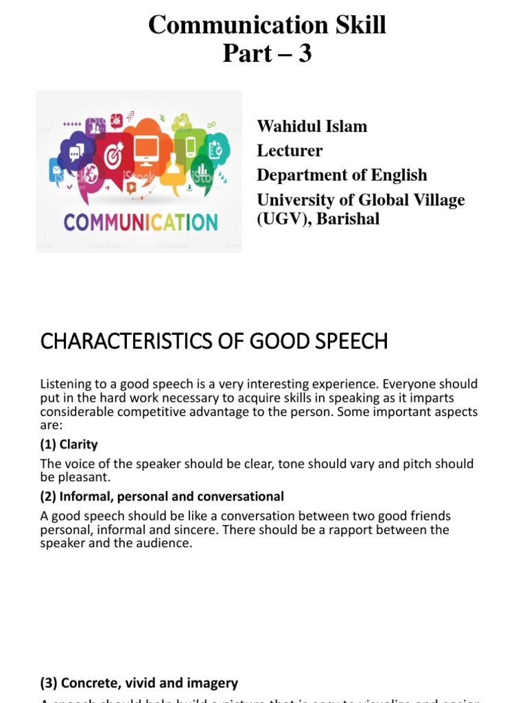 Key Characteristics of Effective Speech | PDF | Microsoft Power Point ...