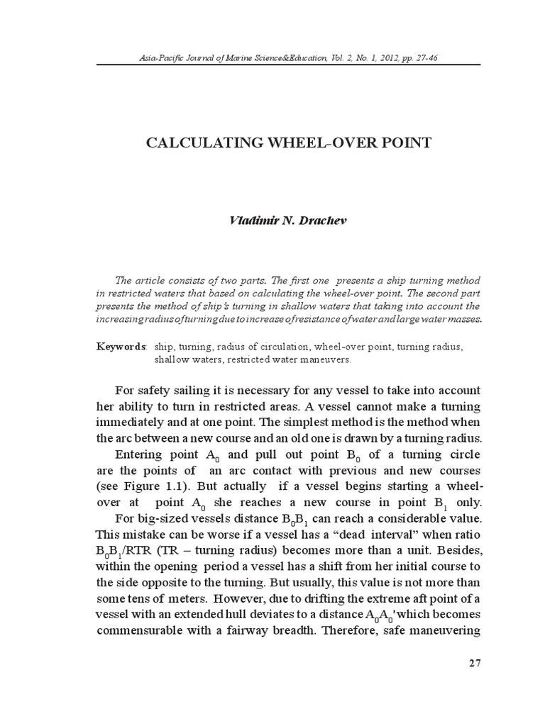 Calculating Wheel-Over Point PDF | PDF | Speed | Angle