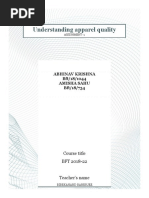 Understanding Apparel Quality: Abhinav Krishna Bft/18/1044 Amisha Sahu Bft/18/734