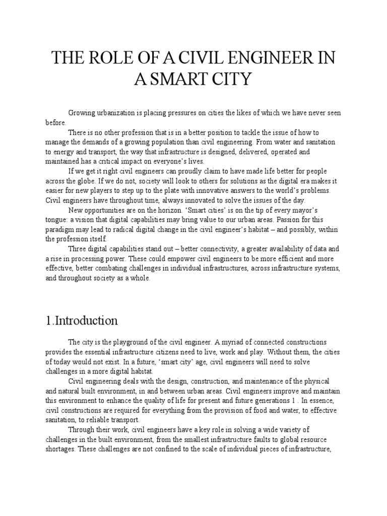 Civil Engineers in Smart City Development | PDF | Internet Of Things ...