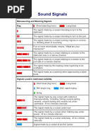 Sound Signals: Manoeuvring and Warning Signals. Key