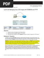 Lab 8.4.3b Managing Cisco IOS Images With ROMMON and TFTP: Objectives