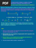 Electric Field Strength or Electric Field Intensity or Electric Field