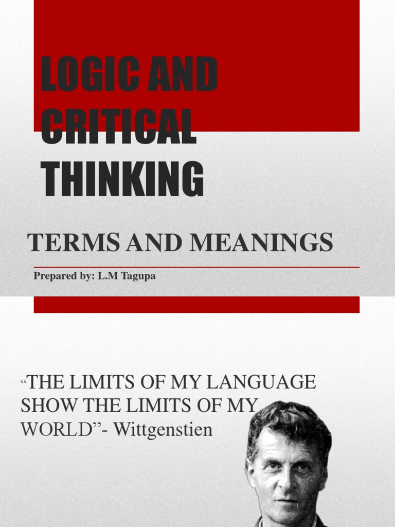 Logic and Critical Thinking PDF Definition Idea