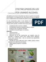 Como Detectar Lipidos en Los Alimentos Usando Alcohol