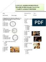 Ulangan Akhir Semester Ii SD Negeri Purwosari I Sayung TAHUN AJARAN 2019/2020