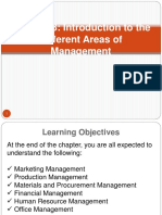 Introduction to Marketing, Production, Finance, HR & Procurement